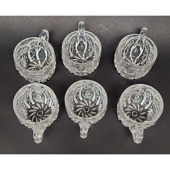 Vintage Fenton Punch cup coin dot Clear Glass Set Of 7 Rare No Chips Or … - Picture 5 of 6